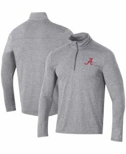 Champion Men's Heathered Gray Alabama Crimson Tide Field Day Team Quarter-Zip Jacket