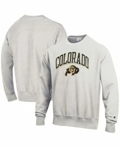 Champion Men's Gray Colorado Buffaloes Arch Over Logo Reverse Weave Pullover Sweatshirt