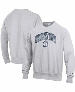 Champion Men's Gray Georgetown Hoyas Arch Over Logo Reverse Weave Pullover Sweatshirt