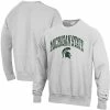 Champion Men's Gray Michigan State Spartans Arch Over Logo Reverse Weave Pullover Sweatshirt