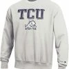 Champion Men's Gray TCU Horned Frogs Arch Over Logo Reverse Weave Pullover Sweatshirt