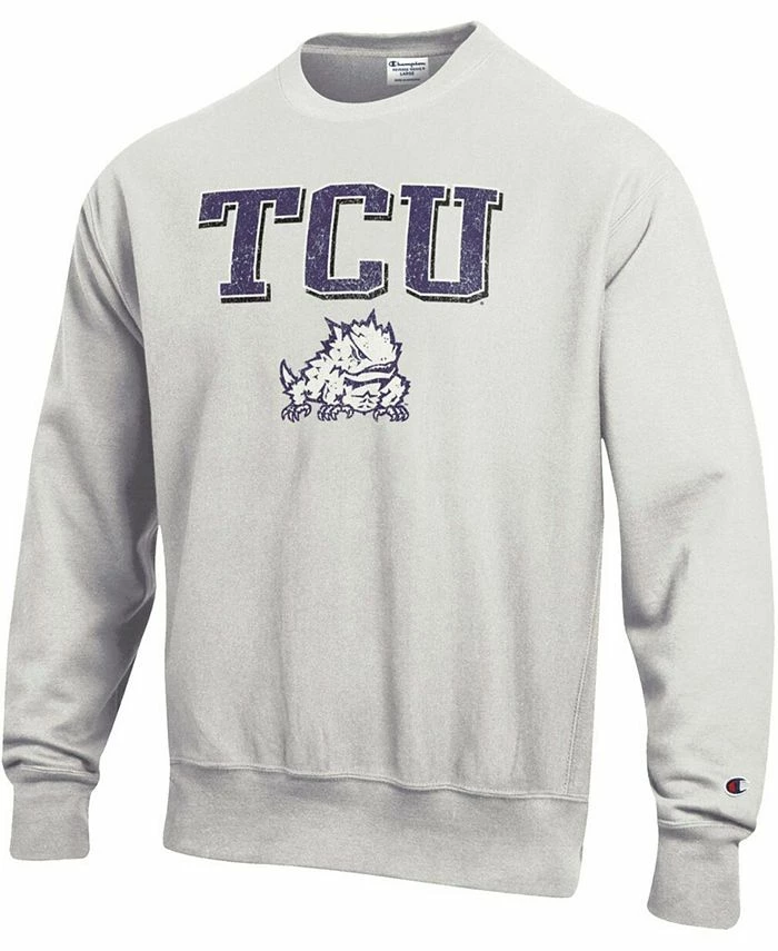 Champion Men's Gray TCU Horned Frogs Arch Over Logo Reverse Weave Pullover Sweatshirt