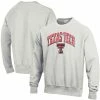 Champion Men's Gray Texas Tech Red Raiders Arch Over Logo Reverse Weave Pullover Sweatshirt