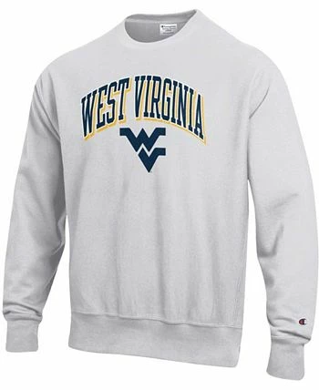 Champion Men's Gray West Virginia Mountaineers Arch Over Logo Reverse Weave Pullover Sweatshirt - Image 3