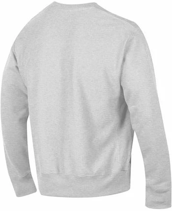 Champion Men's Gray Wisconsin Badgers Arch Over Logo Reverse Weave Pullover Sweatshirt - Image 2