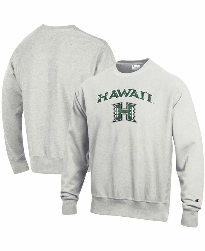Champion Men's Gray Hawaii Warriors Arch Over Logo Reverse Weave Pullover Sweatshirt