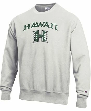 Champion Men's Gray Hawaii Warriors Arch Over Logo Reverse Weave Pullover Sweatshirt - Image 3