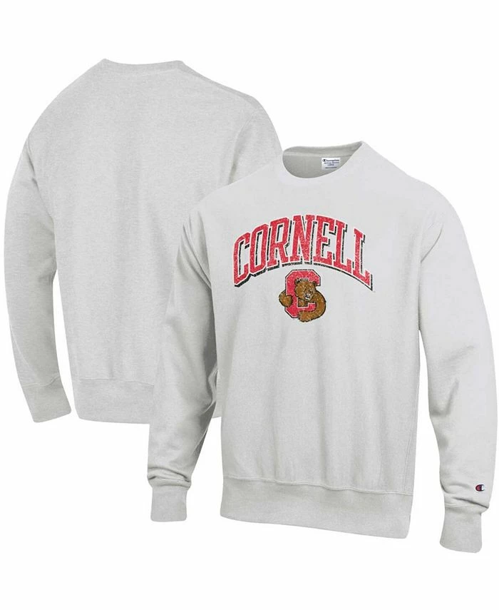 Champion Men's Gray Cornell Big Red Arch Over Logo Reverse Weave Pullover Sweatshirt