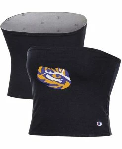 Champion Women's Black And Gray LSU Tigers Reversible Allover Print Tube Top