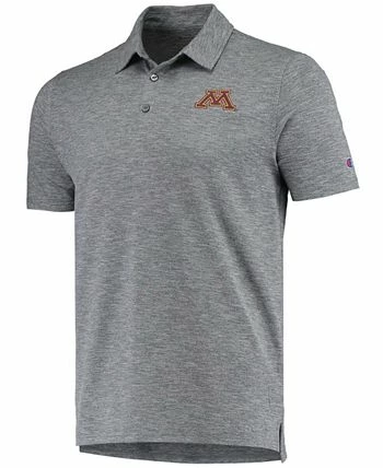 Champion Men's Gray Minnesota Golden Gophers Micro Mesh Space-Dye Polo Shirt - Image 3