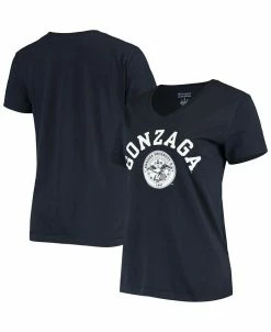 Champion Women's Navy Gonzaga Bulldogs University College Seal V-Neck T-shirt