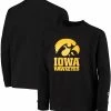 Champion Youth Boys Black Iowa Hawkeyes Lockup Long Sleeve T-shirt