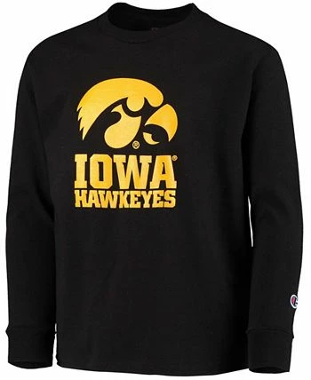 Champion Youth Boys Black Iowa Hawkeyes Lockup Long Sleeve T-shirt - Image 3