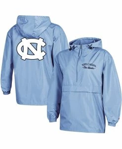 Champion Women's Carolina Blue North Carolina Tar Heels Packable Half-Zip Light Rain Jacket