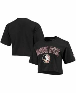 Champion Women's Black Florida State Seminoles Cropped Boyfriend T-shirt