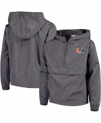 Champion Youth Graphite Miami Hurricanes Pack And Go Windbreaker Jacket - Image 3