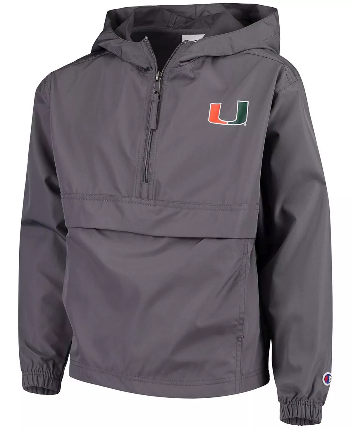 Champion Youth Graphite Miami Hurricanes Pack And Go Windbreaker Jacket - Image 4