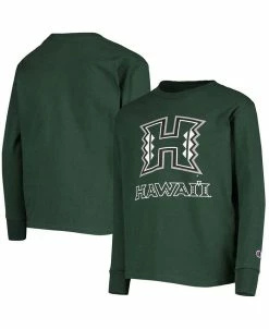 Champion Youth Green Hawaii Warriors Lockup Long Sleeve T-shirt