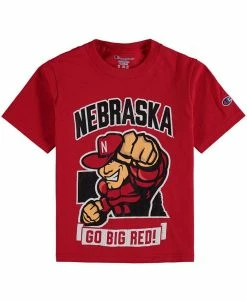 Champion Youth Scarlet Nebraska Huskers Strong Mascot T-shirt