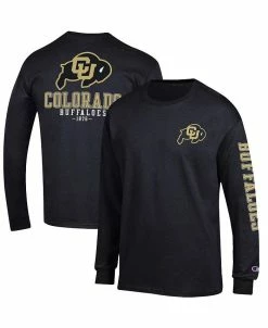 Champion Men's Black Colorado Buffaloes Team Stack Long Sleeve T-shirt