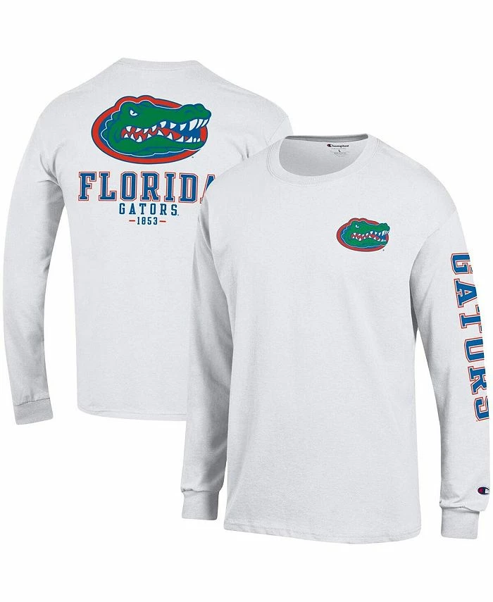 Champion Men's White Florida Gators Team Stack Long Sleeve T-shirt