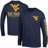 Champion Men's Navy West Virginia Mountaineers Team Stack Long Sleeve T-shirt