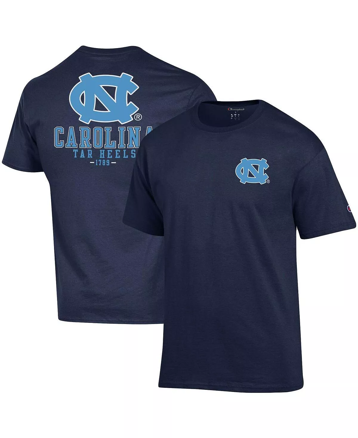 Champion Men's Navy North Carolina Tar Heels Stack 2-Hit T-shirt - Image 4
