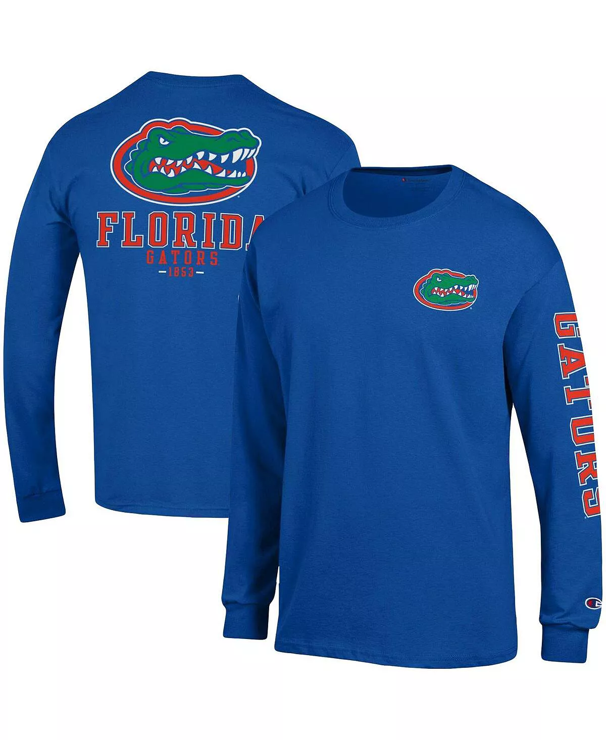 Champion Men's Royal Florida Gators Team Stack Long Sleeve T-shirt - Image 4