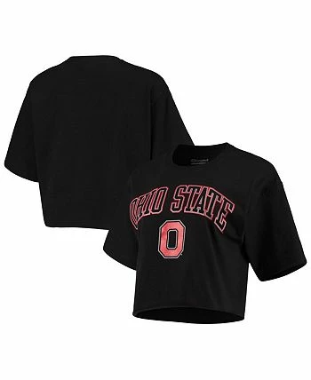 Champion Women's Black Ohio State Buckeyes Cropped Boyfriend T-shirt - Image 2