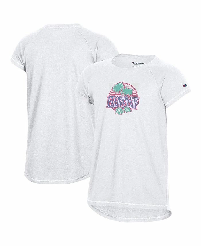 Champion Girls Youth White Florida State Seminoles Beach Club Raglan T-shirt
