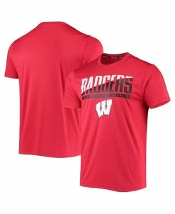 Champion Men's Red Wisconsin Badgers Wordmark Slash T-shirt