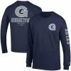 Champion Men's Navy Georgetown Hoyas Team Stack Long Sleeve T-shirt