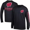 Champion Men's Black Wisconsin Badgers Team Stack Long Sleeve T-shirt