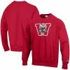 Champion Men's Red Wisconsin Badgers Vault Logo Reverse Weave Pullover Sweatshirt