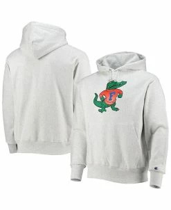 Champion Men's Heathered Gray Florida Gators Team Vault Logo Reverse Weave Pullover Hoodie