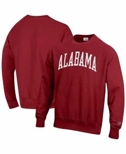 Champion Men's Crimson Alabama Crimson Tide Arch Reverse Weave Pullover Sweatshirt