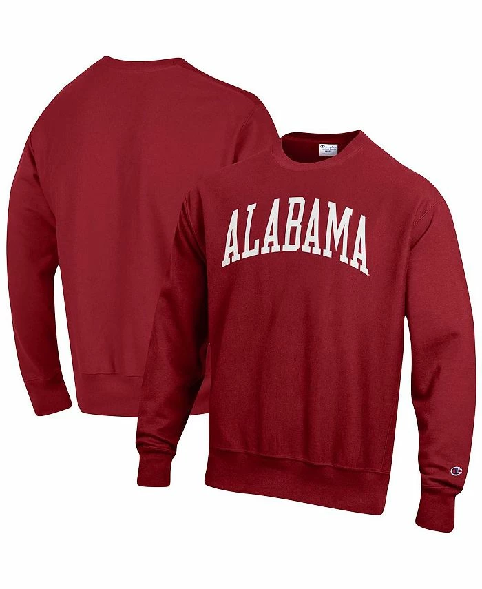 Champion Men's Crimson Alabama Crimson Tide Arch Reverse Weave Pullover Sweatshirt