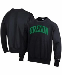 Champion Men's Black Oregon Ducks Arch Reverse Weave Pullover Sweatshirt