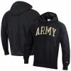 Champion Men's Black Army Black Knights Team Arch Reverse Weave Pullover Hoodie