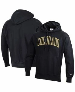 Champion Men's Black Colorado Buffaloes Team Arch Reverse Weave Pullover Hoodie
