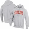 Champion Men's Heathered Gray Syracuse Orange Team Arch Reverse Weave Pullover Hoodie