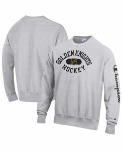 Champion Men's Heathered Gray Vegas Golden Knights Reverse Weave Pullover Sweatshirt