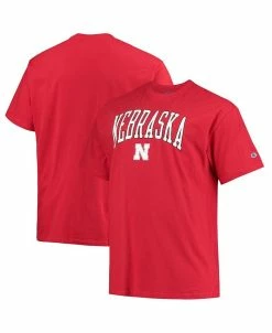 Champion Men's Scarlet Nebraska Huskers Big And Tall Arch Over Wordmark T-shirt