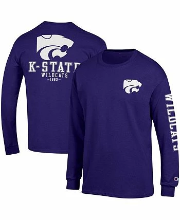 Champion Men's Purple Kansas State Wildcats Team Stack Long Sleeve T-shirt - Image 2