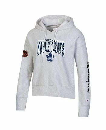 Champion Women's Heathered Gray Toronto Maple Leafs Reverse Weave Pullover Hoodie - Image 3