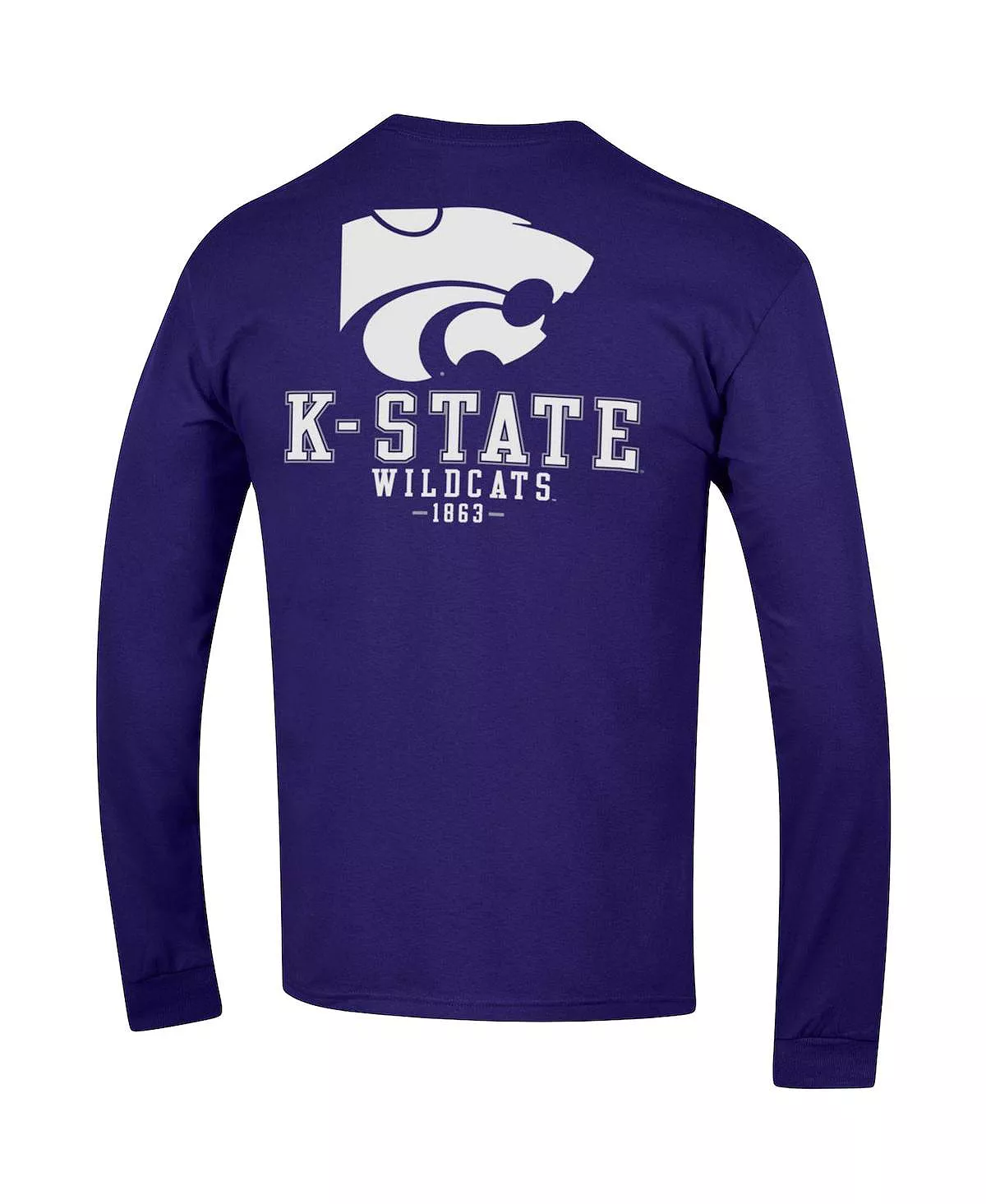 Champion Men's Purple Kansas State Wildcats Team Stack Long Sleeve T-shirt - Image 4