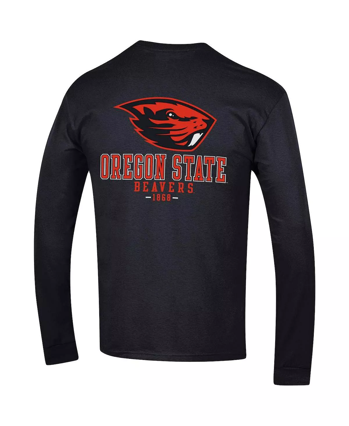 Champion Men's Black Oregon State Beavers Team Stack Long Sleeve T-shirt - Image 4
