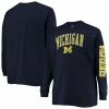 Champion Men's Navy Michigan Wolverines Big And Tall 2-Hit Long Sleeve T-shirt