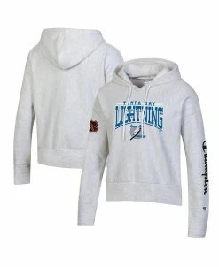 Champion Women's Heathered Gray Tampa Bay Lightning Reverse Weave Pullover Hoodie