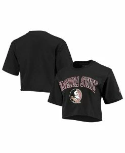 Champion Women's Black Florida State Seminoles Cropped Boyfriend T-shirt